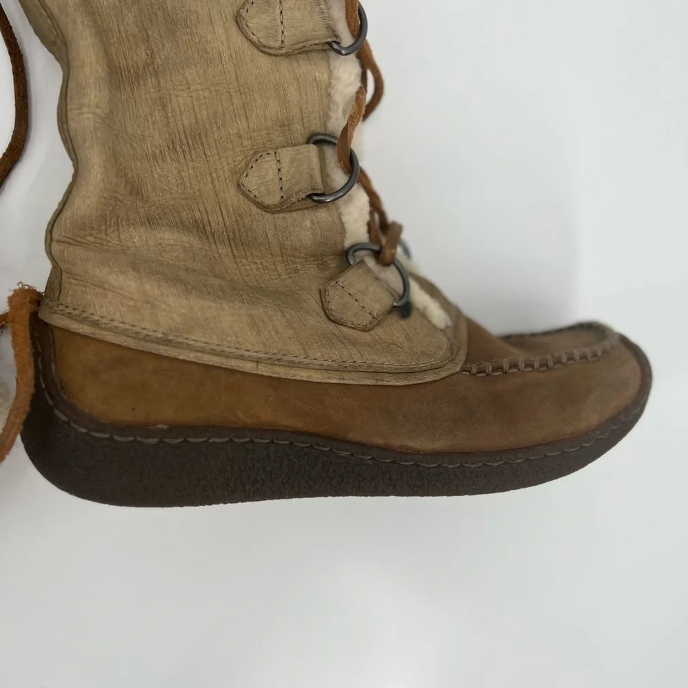 Sorel brown leather snow boots shoes size 7